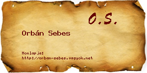Orbán Sebes névjegykártya