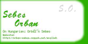 sebes orban business card